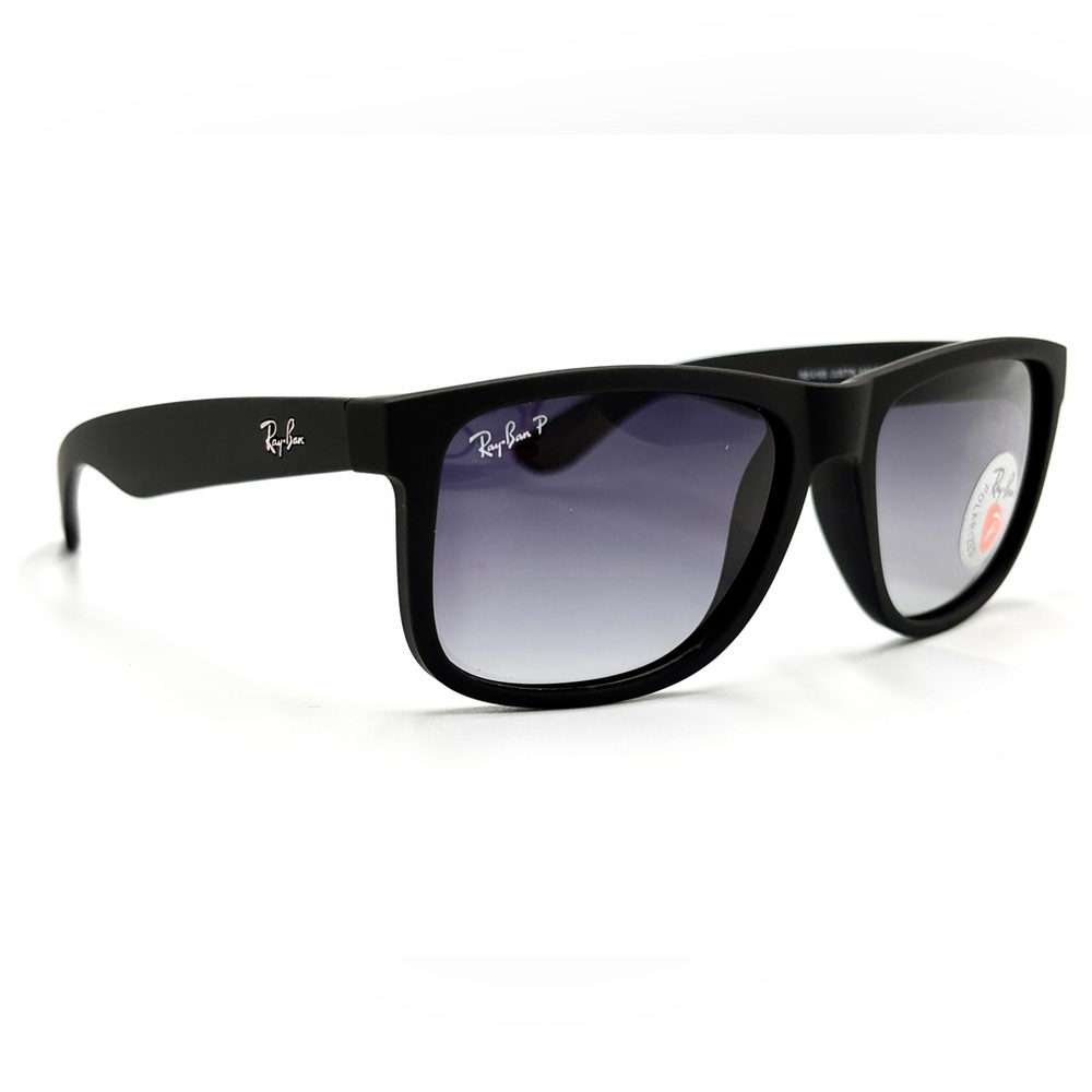 Ray-Ban Justin Polarized Sunglasses RB4165 Black frame Grey Gradient Lens.